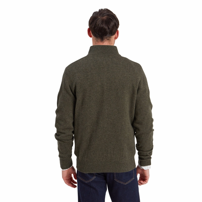 Schoffel Calton Cotton Cashmere 1/4 Zip Mens Jumper - Loden Green Shop Grab Savings