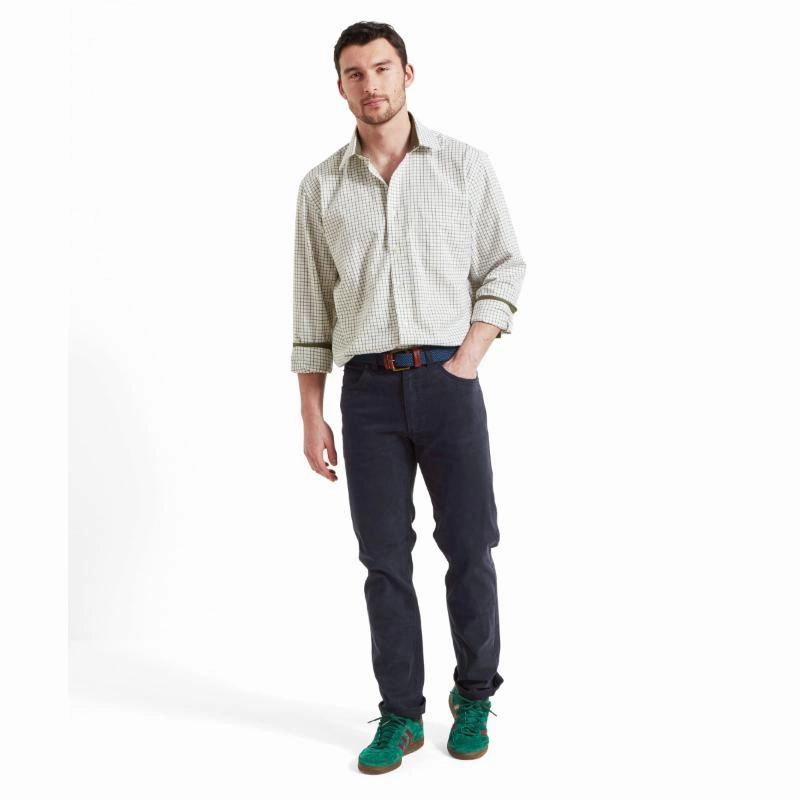 Schoffel Cambridge Mens Classic Fit Cotton Check Shirt - Olive Clearance Sale Now