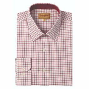 Schoffel Cambridge Mens Classic Fit Cotton Check Shirt - Red Shop the Best Deals Mega Sale Now