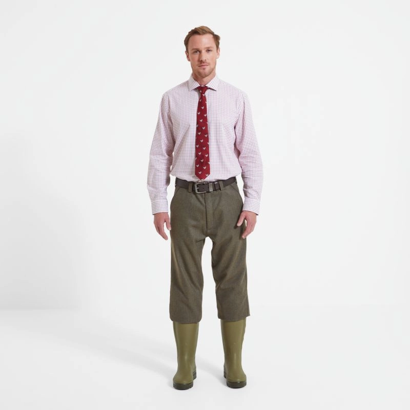 Schoffel Cambridge Tailored Sporting Fit Mens Shirt - Red GiftWorthy Sale