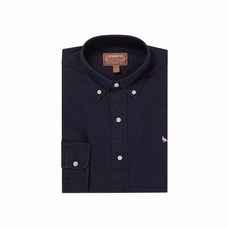 Limited Edition Offer Weekend Flash Offer Schoffel Cavendish Oxford Mens Shirt - Navy