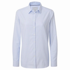 Weekend Flash Offer Schoffel Cley Soft Oxford Ladies Shirt - Blue/Pink Stripe