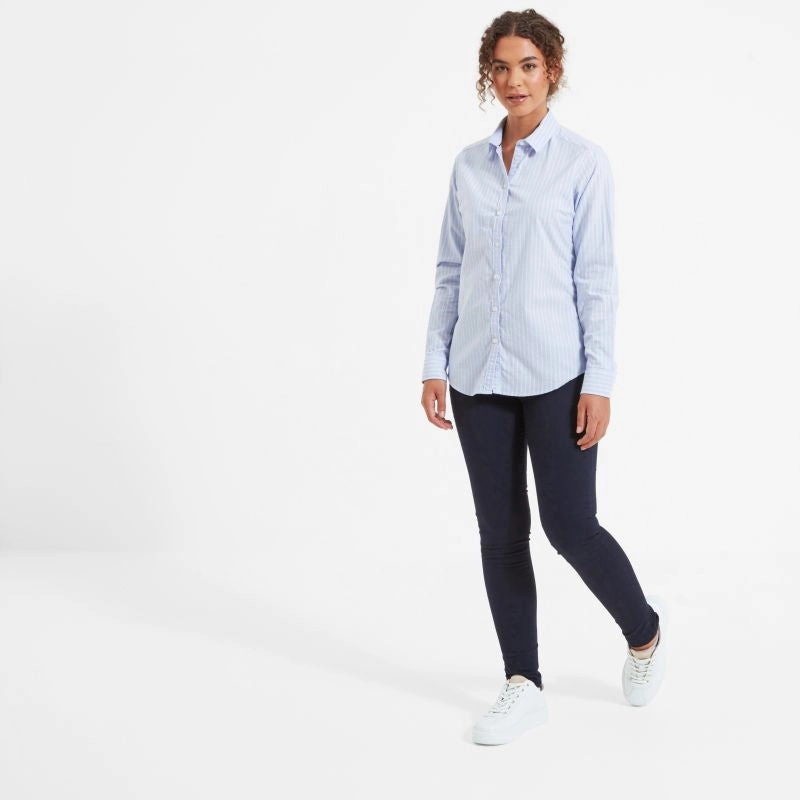 Schoffel Cley Soft Oxford Ladies Shirt - Blue/Pink Stripe Big Savings Today