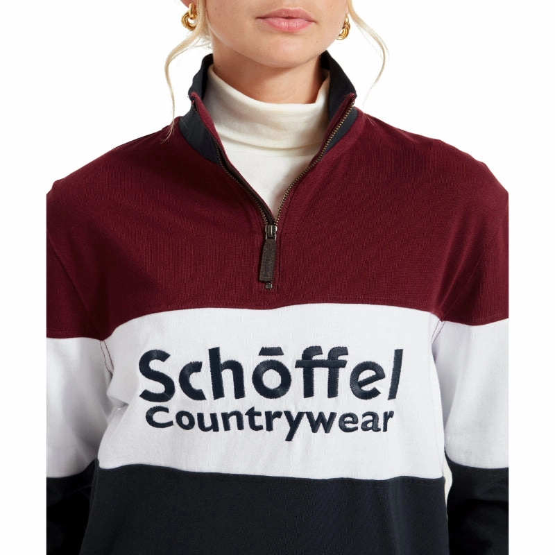Gift Sale Event Instant Discount Schoffel Exeter Heritage 1/4 Zip Jumper - Bordeaux