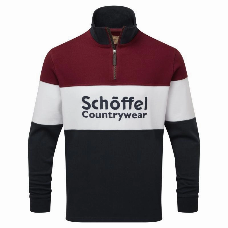 Schoffel Exeter Heritage 1/4 Zip Jumper - Bordeaux MustHave Items MustHave Steals