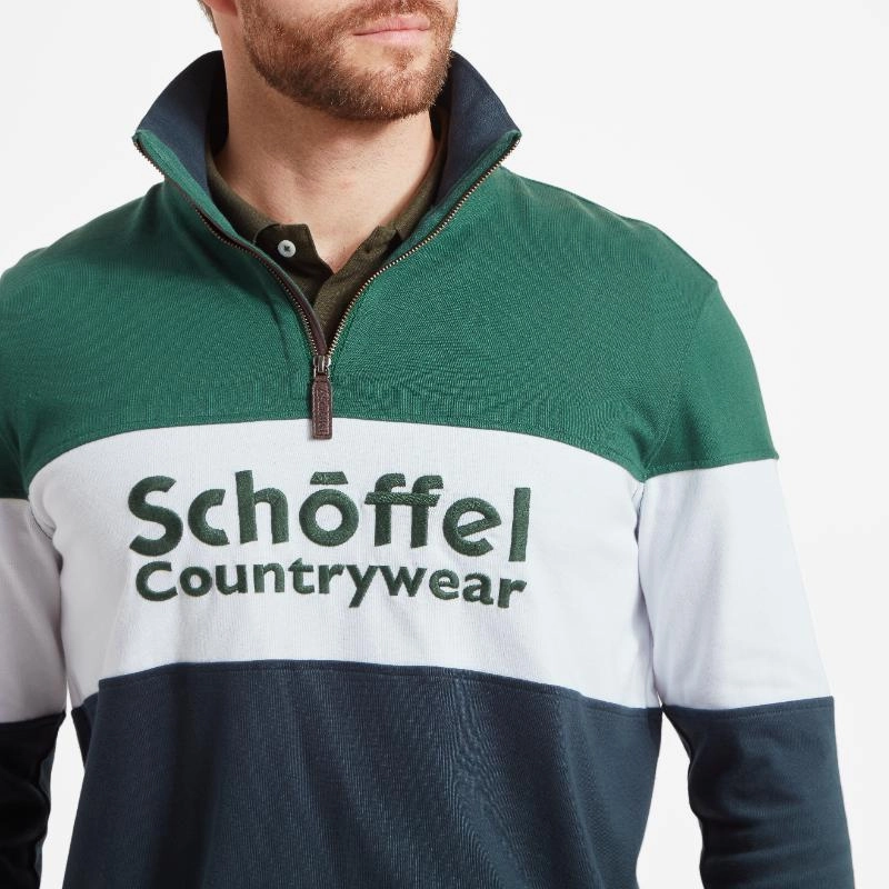 Steal Todays Offer Schoffel Exeter Heritage 1/4 Zip Jumper - Navy