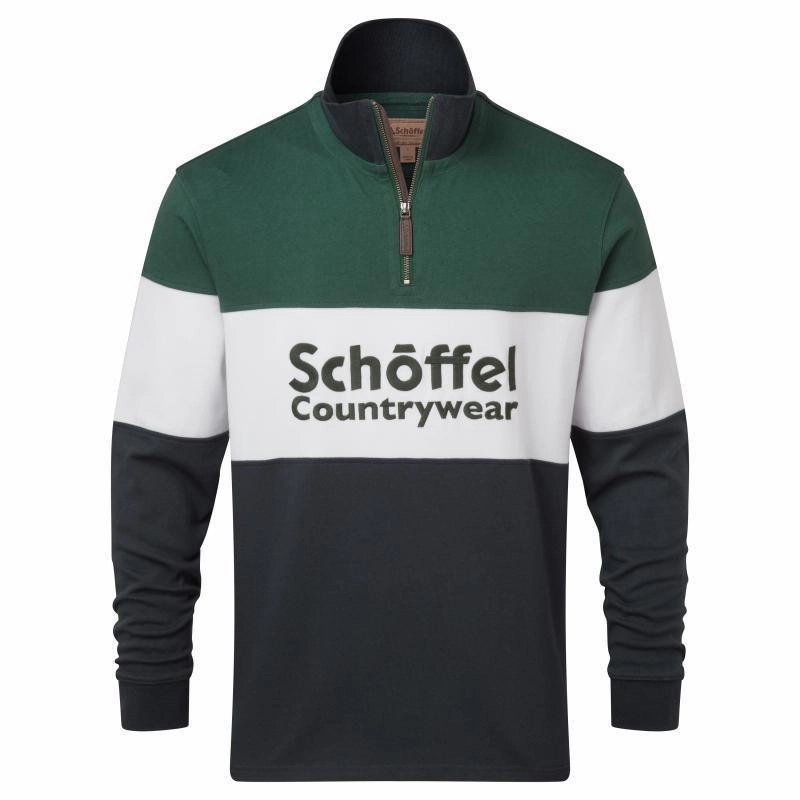 Schoffel Exeter Heritage 1/4 Zip Jumper - Navy Dont Miss Out
