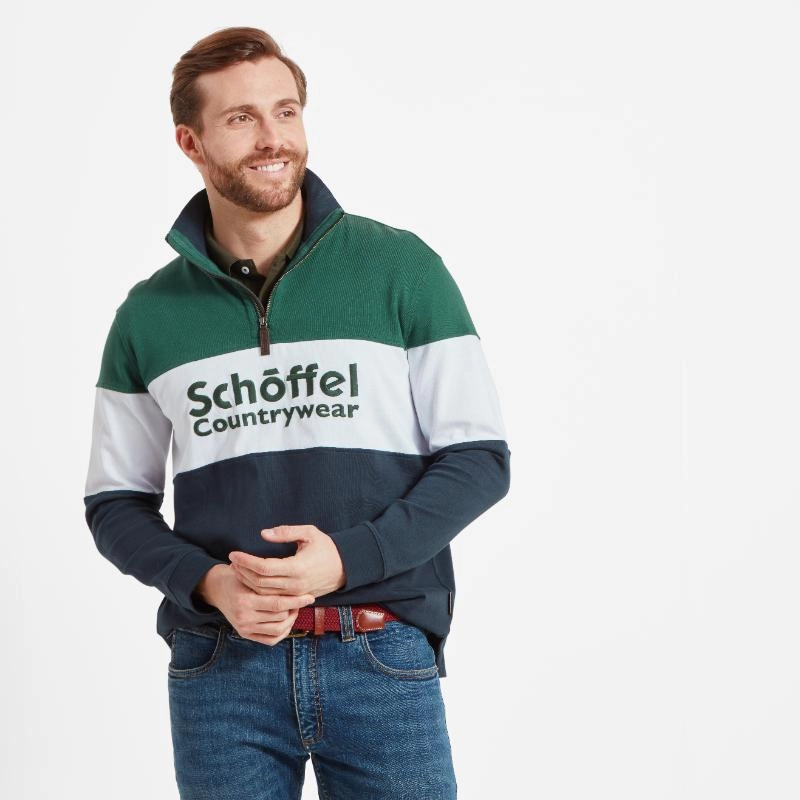 Schoffel Exeter Heritage 1/4 Zip Jumper - Navy Clearance Savings Now Big Savings Event