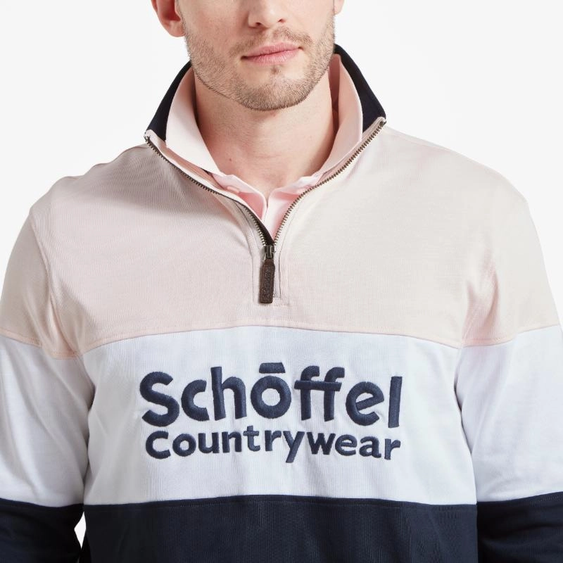Weekend Sale Special Save Today Only Schoffel Exeter Heritage 1/4 Zip Jumper - Pale Pink