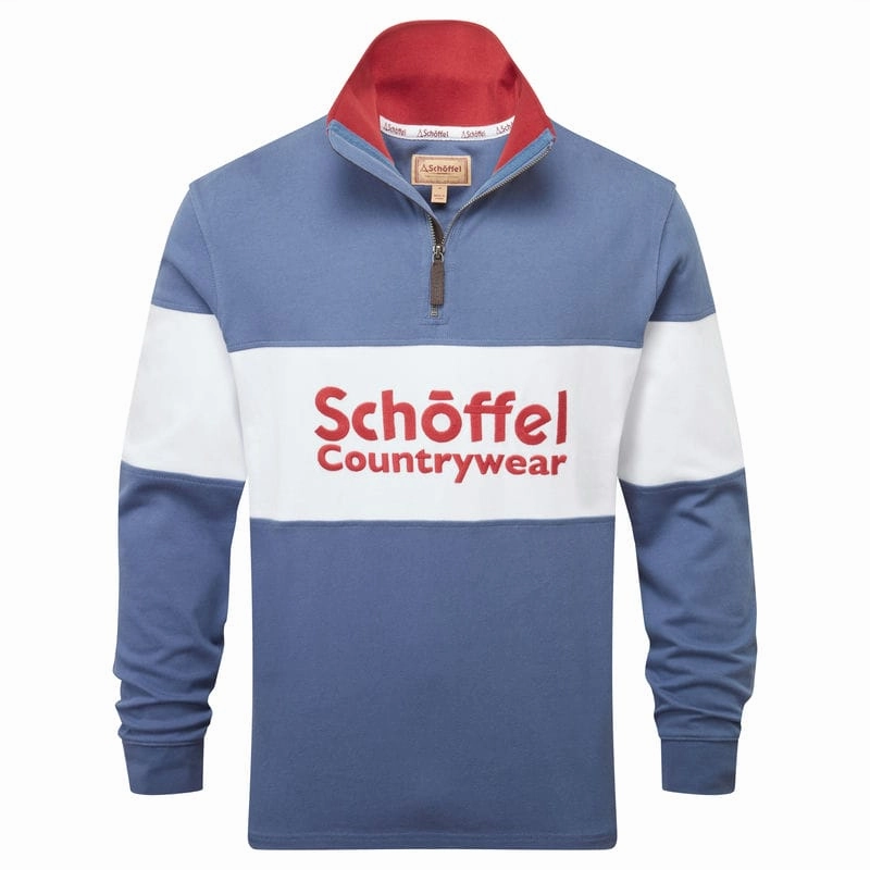 Today Only Special Schoffel Exeter Heritage 1/4 Zip Jumper - Stone Blue