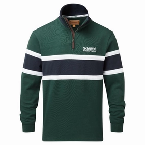 Schoffel Exmouth Heritage 1/4 Zip Jumper - Pine Green Weekend Specials