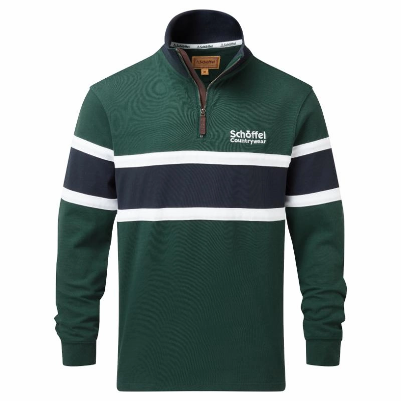 Schoffel Exmouth Heritage 1/4 Zip Jumper - Pine Green Weekend Specials
