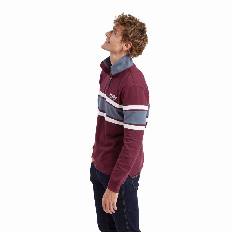Schoffel Exmouth Heritage 1/4 Zip Jumper - Wine Dont Wait Save Dont Miss Out
