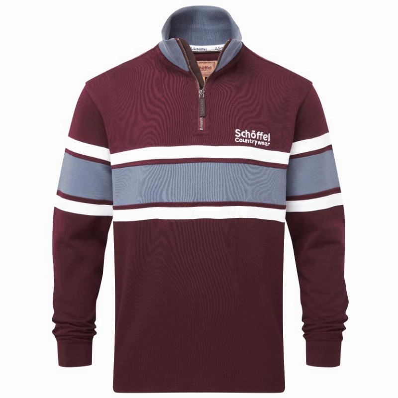 Special Price Offer Schoffel Exmouth Heritage 1/4 Zip Jumper - Wine