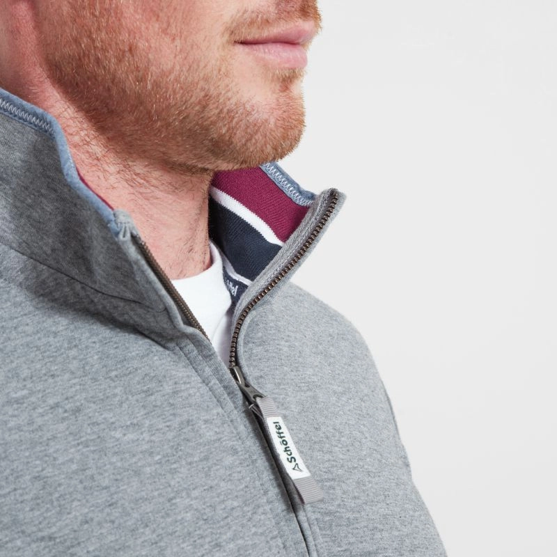 Schoffel Falmouth 1/4 Zip Mens Leisure Sweatshirt - Grey Steal Todays Offer Dont Miss Todays Deal