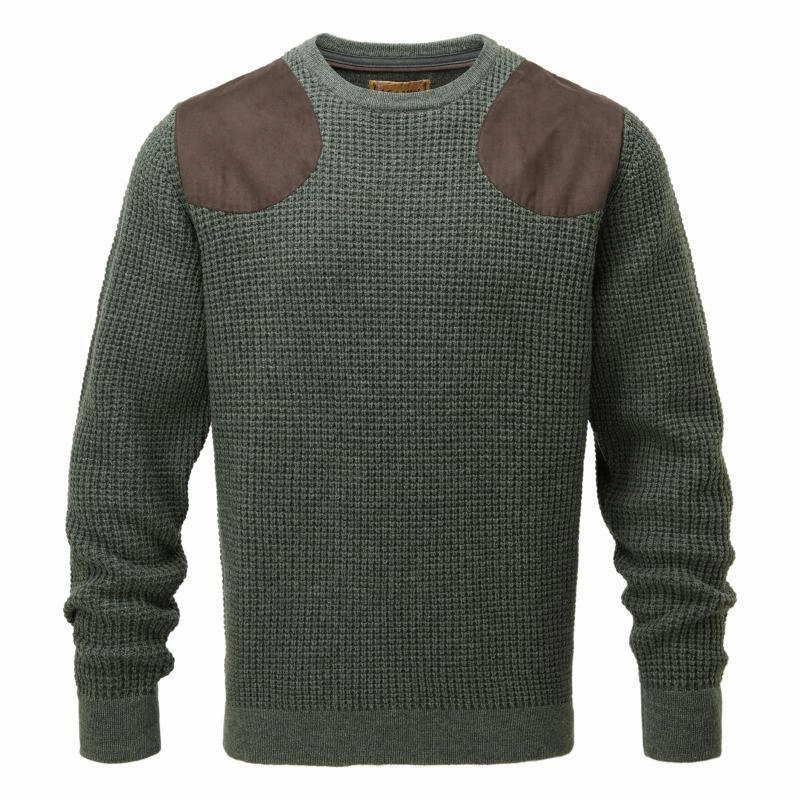 Schoffel Gillock Lambswool Mix Mens Crew Neck Jumper - Cedar Todays Hot Pick
