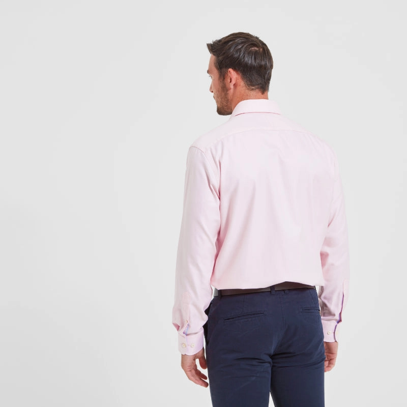 Shop Hot Deals Last Chance Steal Schoffel Greenwich Double Cuff Tailored Fit Mens Shirt - Pale Pink Diagonal