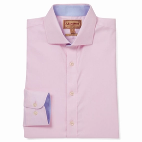 Shop Smart Save Deal Frenzy Today Schoffel Greenwich Single Cuff Tailored Fit Mens Shirt - Pale Pink Diagonal