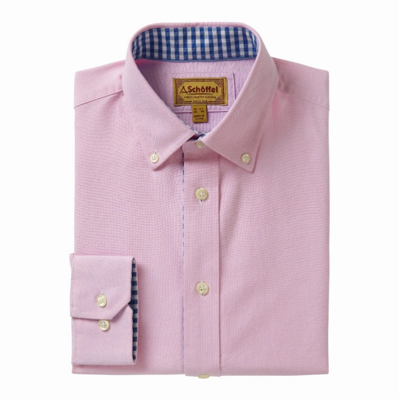 Schoffel Holt Soft Oxford Tailored Fit Mens Shirt - Pale Pink GiftWorthy Sale Unmissable Deal Today