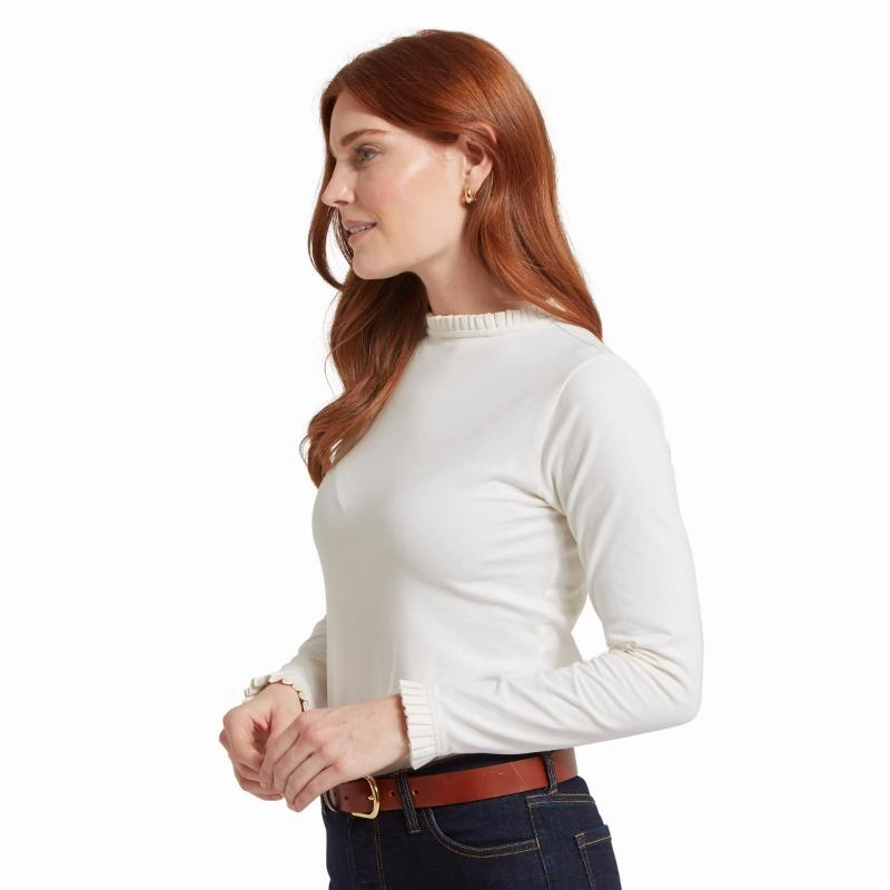 Schoffel Ilkley Ladies Longsleeve Top - Soft White Clearance Steal Today Todays Mega Savings
