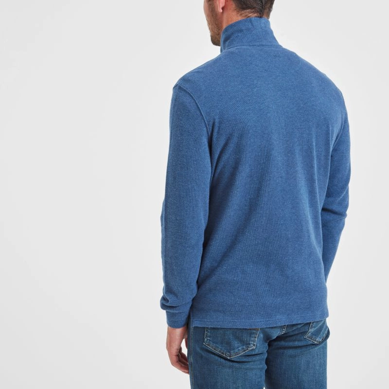 Trendy Picks Today Limited Time Sale Schoffel Kingsbridge Cotton French Rib 1/4 Zip Mens Jumper - French Navy
