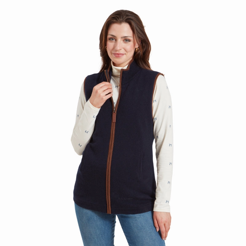 Schoffel Ladies Lambswool Aerobloc Gilet - Navy MustHave Deals