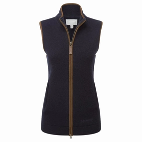 Daily Clearance Deal Schoffel Ladies Lambswool Aerobloc Gilet - Navy
