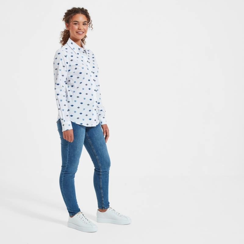 Todays Hot Savings Schoffel Ladies Norfolk Shirt - Butterfly Print