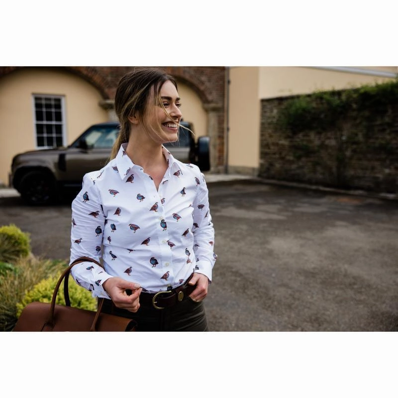 Trending Now Offer Clearance Alert Now Schoffel Ladies Norfolk Shirt - French Partridge Print