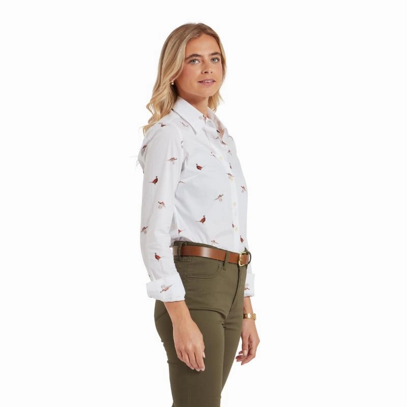 Dont Miss Big Savings Schoffel Ladies Norfolk Shirt - Pheasant Print