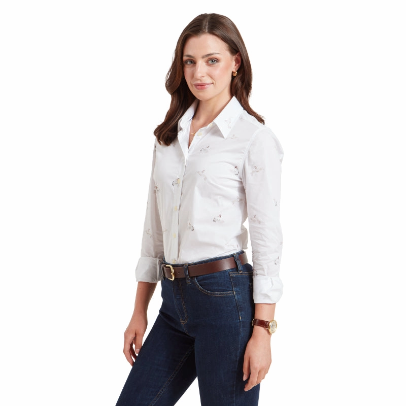 Daily Clearance Deal Dont Miss This Steal Schoffel Ladies Norfolk Shirt - Ptarmigan Print