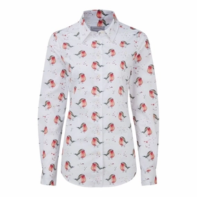 Schoffel Ladies Norfolk Shirt - Robin Print Online Exclusive Deal Todays Best Deal