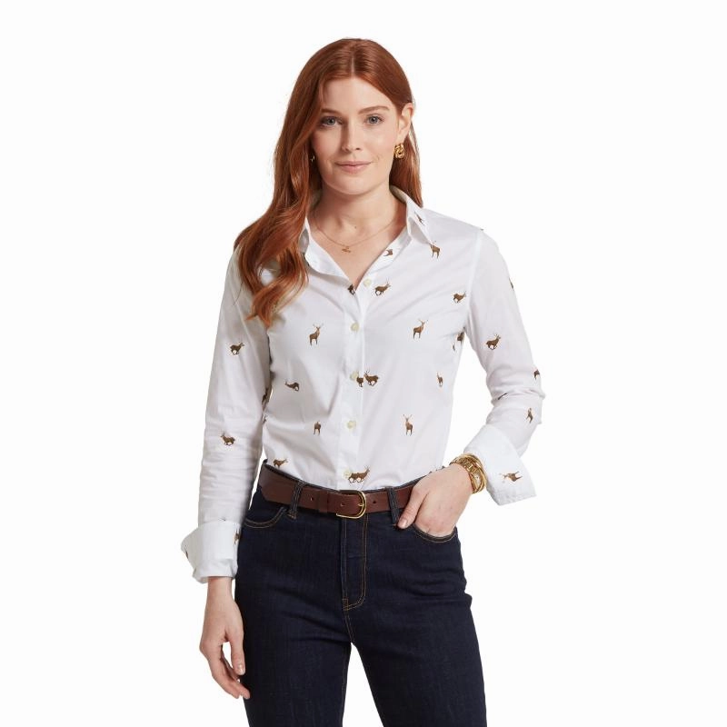 Daily Hot Deal Hot Sale Today Schoffel Ladies Norfolk Shirt - Stag Print