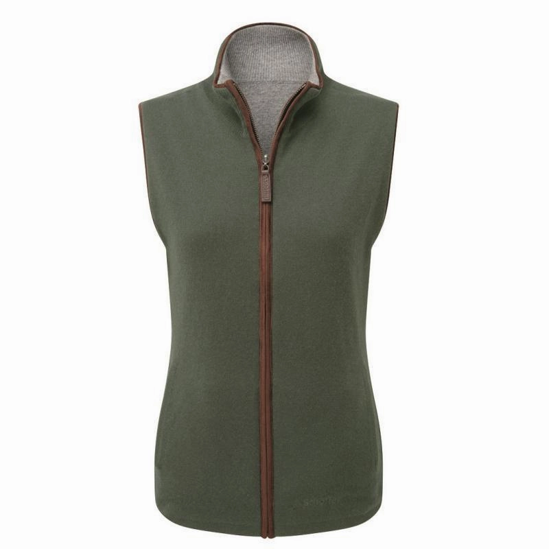 Dont Miss These Savings Grab It Before Gone Schoffel Ladies Reversible Merino/Cashmere Gilet - Cedar/Silver Grey