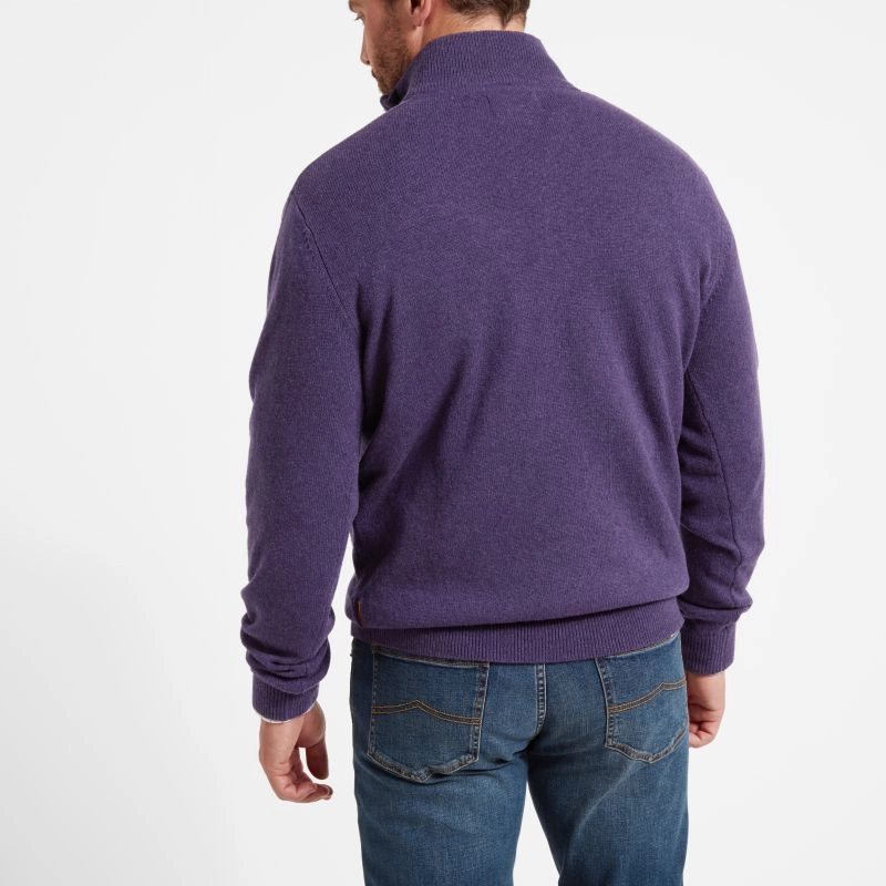 Trending Offer Today Hot Offer Event Schoffel Lambswool 1/4 Zip Neck Mens Jumper - Bramble