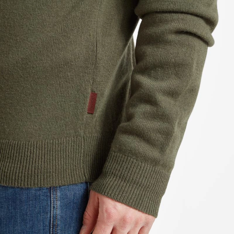 Shop Smart Deals Schoffel Lambswool 1/4 Zip Neck Mens Jumper - Moss/Navy