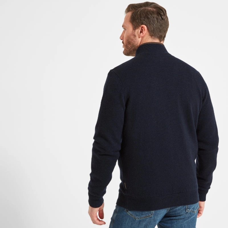 Hot Pick Deal Dont Miss These Savings Schoffel Lambswool Aerobloc 1/4 Zip Neck Mens Jumper - Navy