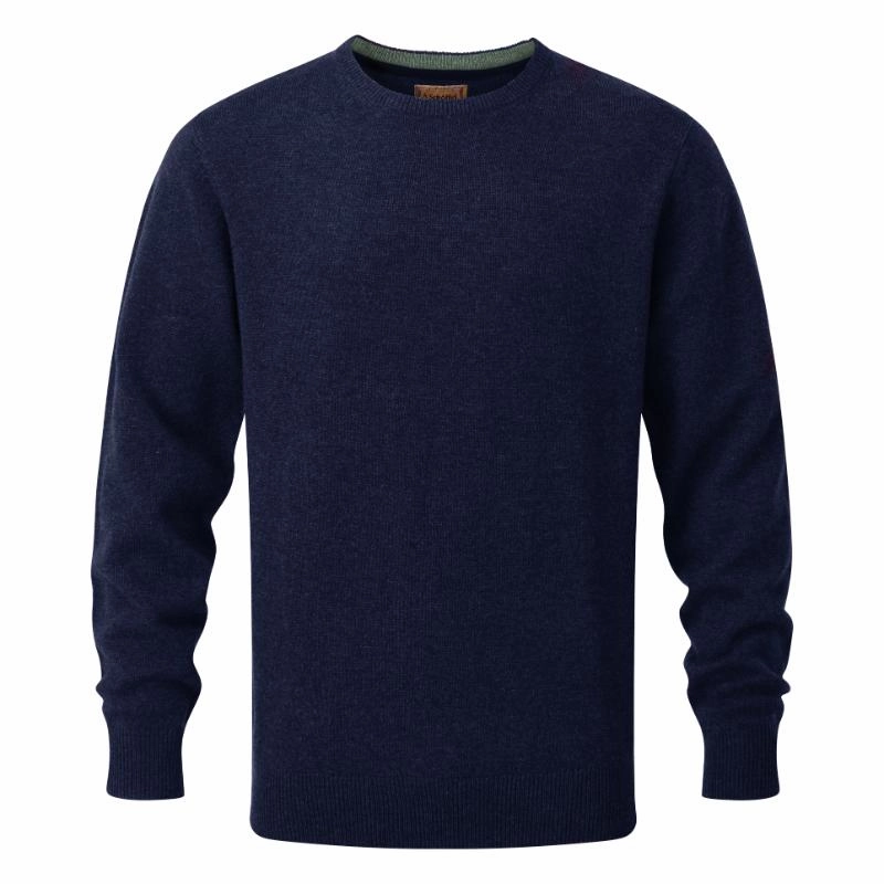 Instant Deal Today Schoffel Lambswool Crew Neck Mens Jumper - Navy