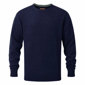 Instant Deal Today Schoffel Lambswool Crew Neck Mens Jumper - Navy