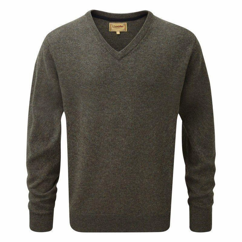 Special Offer Inside Schoffel Lambswool Mens V Neck Jumper - Mole