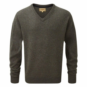 Best Deal Online Special Price Today Schoffel Lambswool Mens V Neck Jumper - Mole