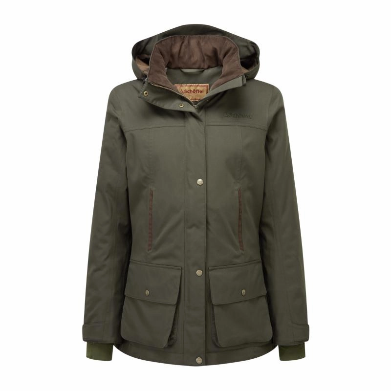 Limited Stock Deals Gift Sale Event Schoffel Langton Venturi Primaloft Ladies Waterproof Country Coat - Dark Woodland
