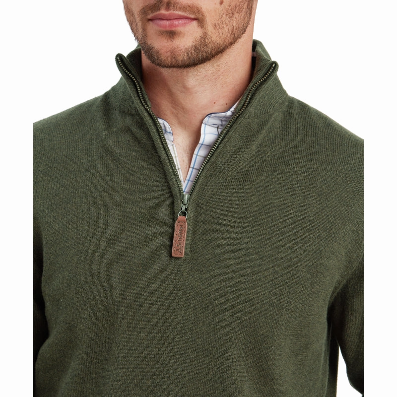Schoffel Lewis Lambswool 1/4 Zip Mens Jumper - Woodland Shop the Savings Dont Miss These Savings