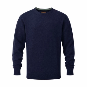 Special Deals Online Schoffel Lewis Lambswool Crew Neck Mens Jumper - Navy