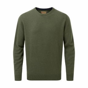 Hot Pick Deal Today Only Savings Schoffel Lewis Lambswool Crew Neck Mens Jumper - Woodland