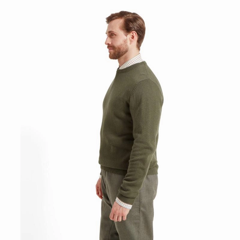 Schoffel Lewis Lambswool Crew Neck Mens Jumper - Woodland Clearance Event Today