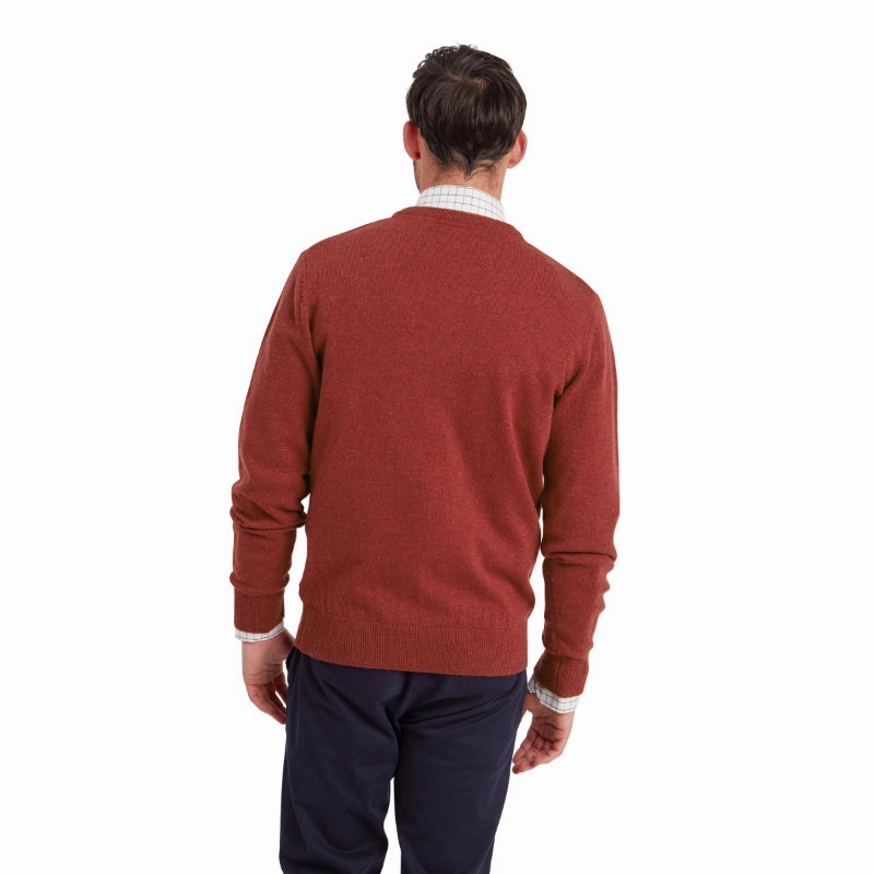 Trending Now Discount Sweet Deal Inside Schoffel Lewis Lambswool V Neck Mens Jumper - Deep Red