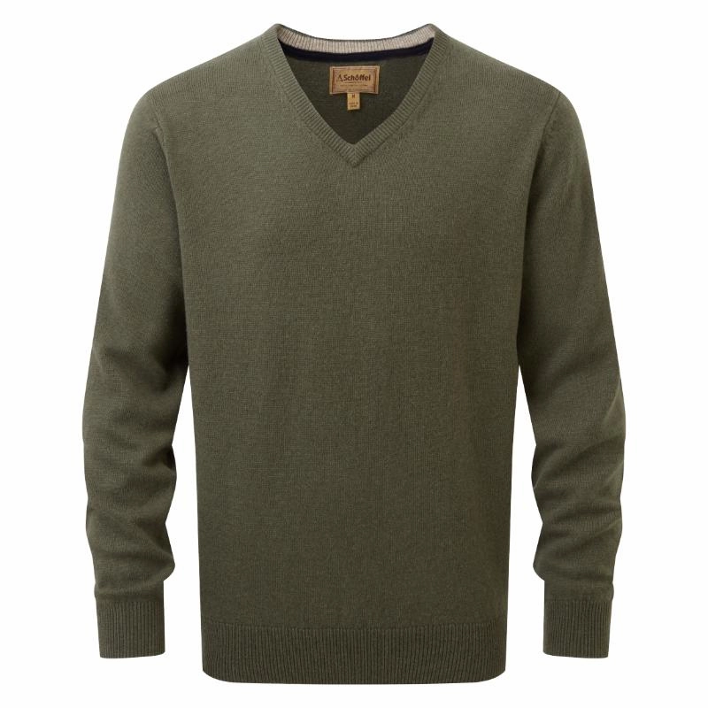 Schoffel Lewis Lambswool V Neck Mens Jumper - Woodland Shop Grab Savings Trending Today Steal