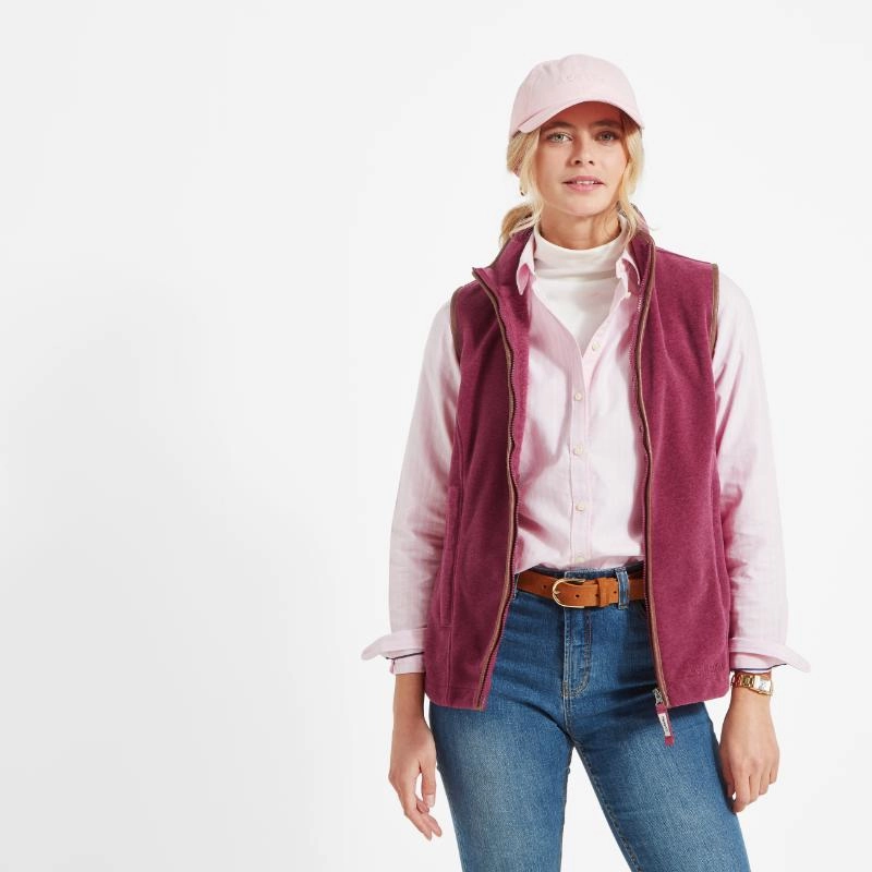 Limited Time Discount Dont Miss This Deal Schoffel Lyndon Ladies Fleece Gilet - Mulberry