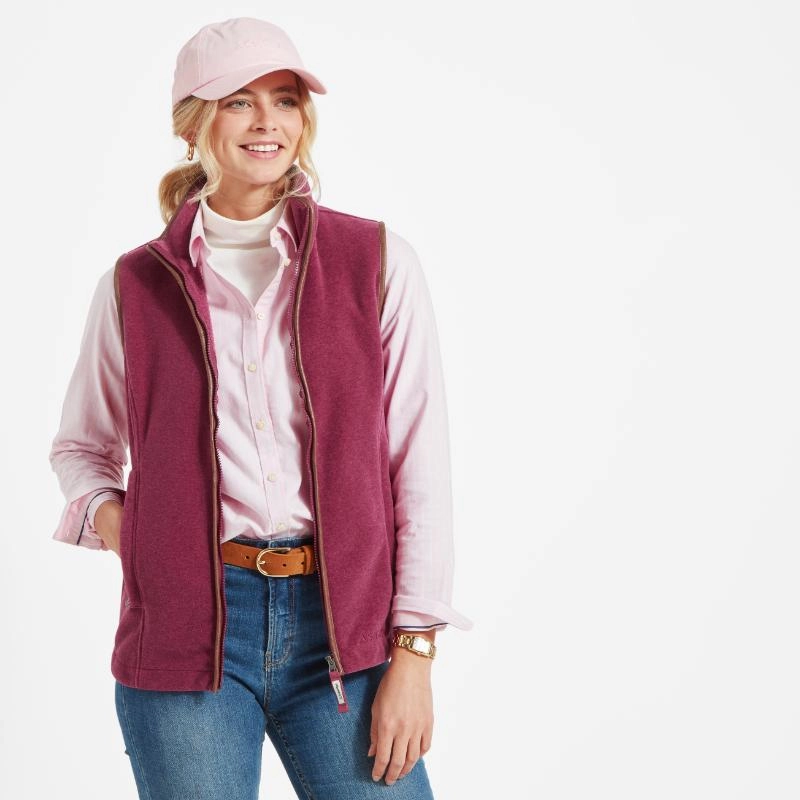 Dont Miss Hot Deals Schoffel Lyndon Ladies Fleece Gilet - Mulberry